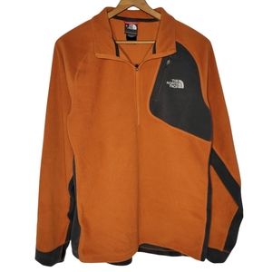 The North Face Men's Burnt Orange / Gray Half-Zip Fleece Pullover Size M  EUC